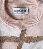 Oudroze fijngebreide vintage trui met angora  | L