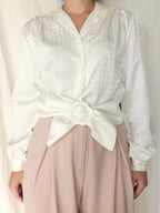 Blouse gesp - witte bloem