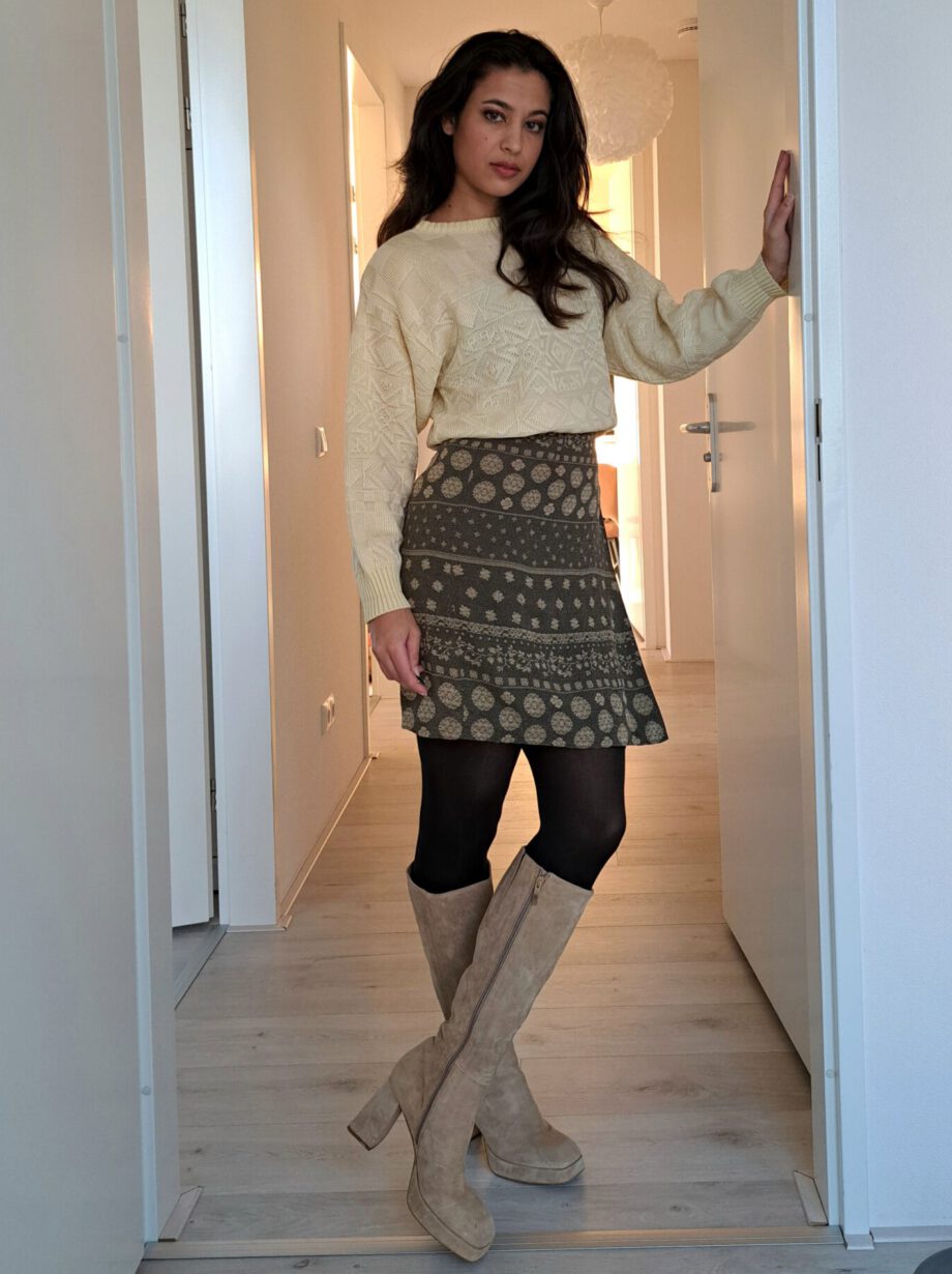 Vintage omslagrok yellow flower | S - Afbeelding 4