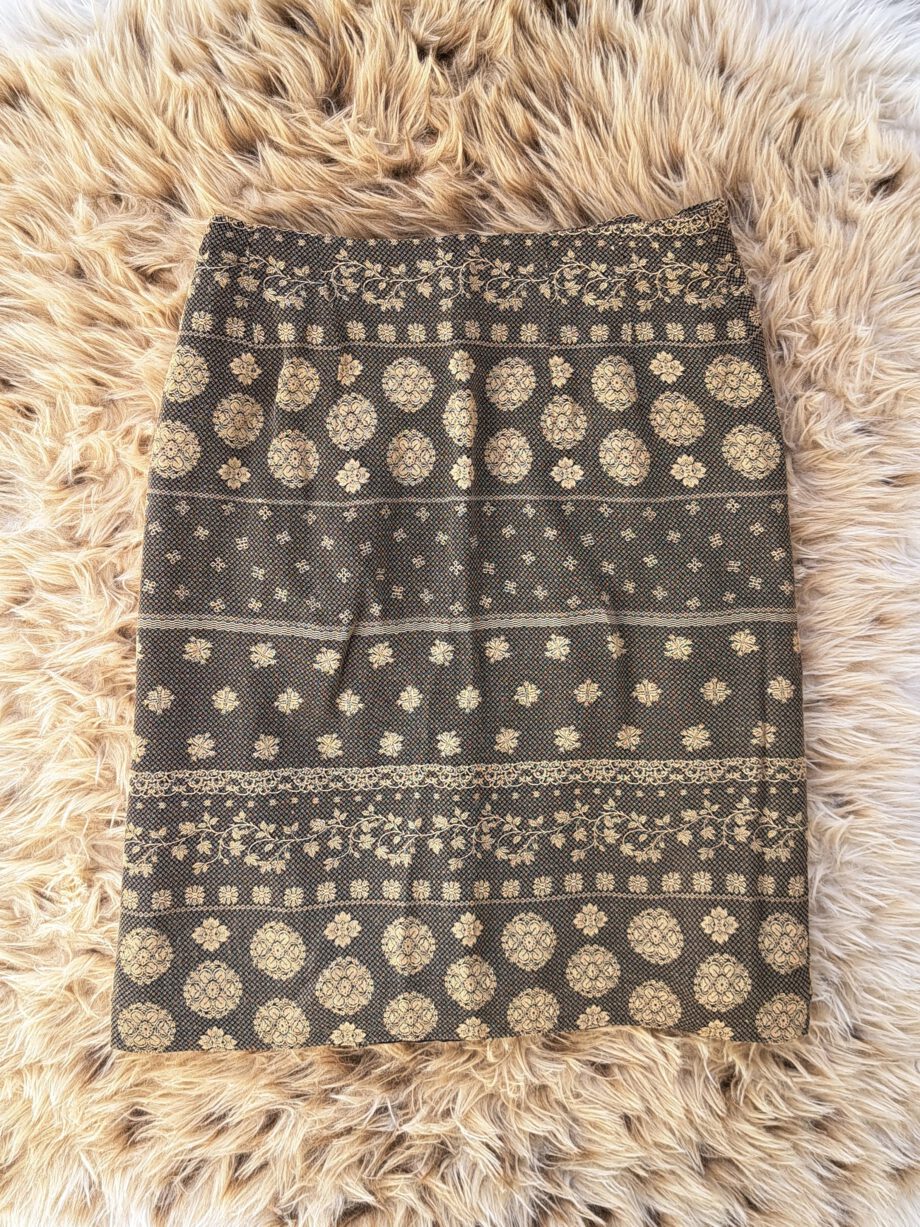 vintage rok grijs geel