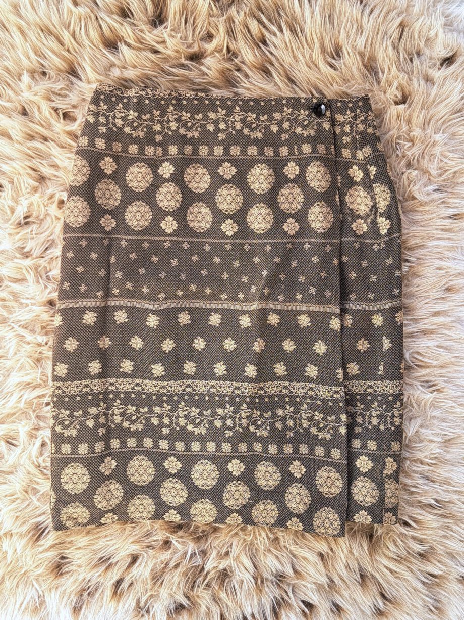 vintage rok grijs geel