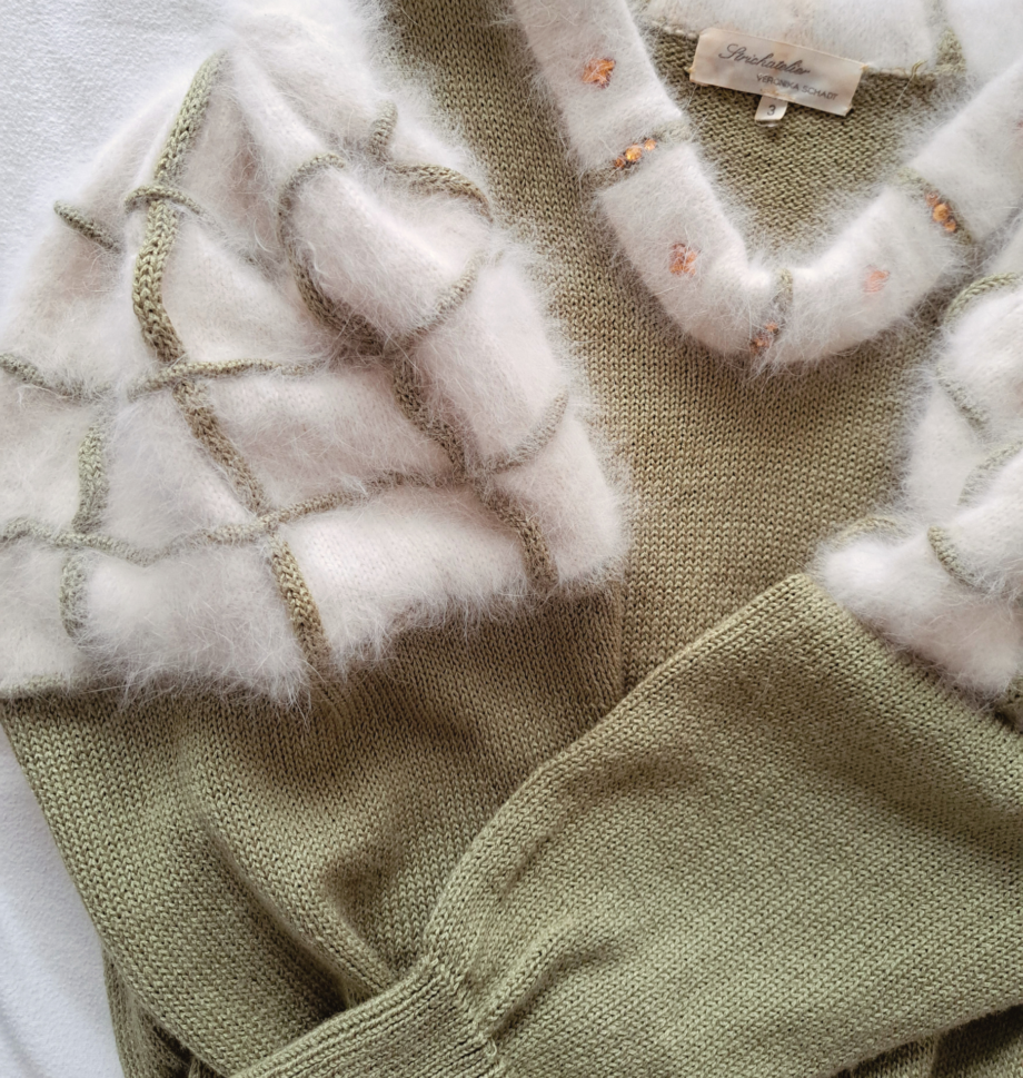 Vintage trui matcha angora | M - Afbeelding 5