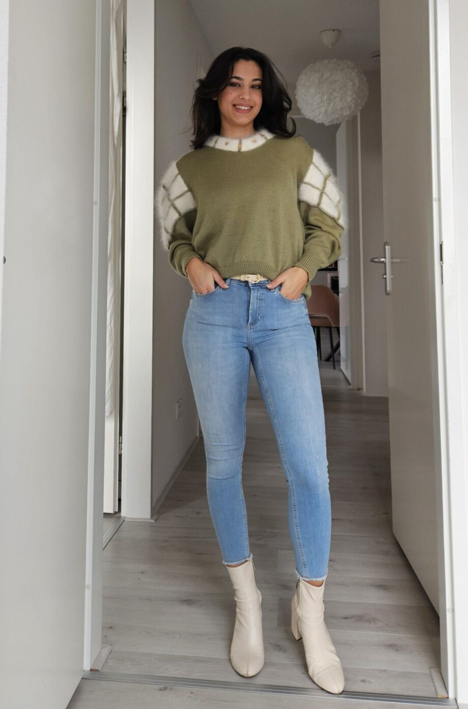 Vintage trui matcha angora | M - Afbeelding 4