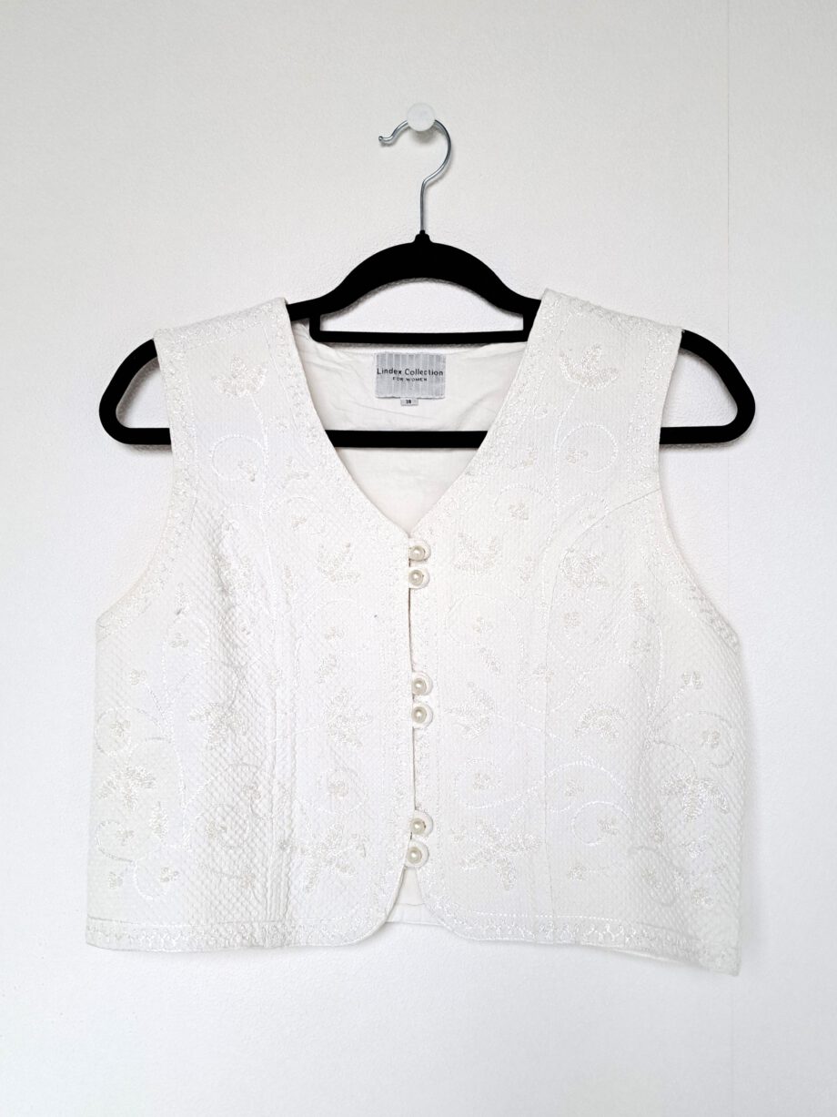 Vintage gilet white romance | M - Afbeelding 5