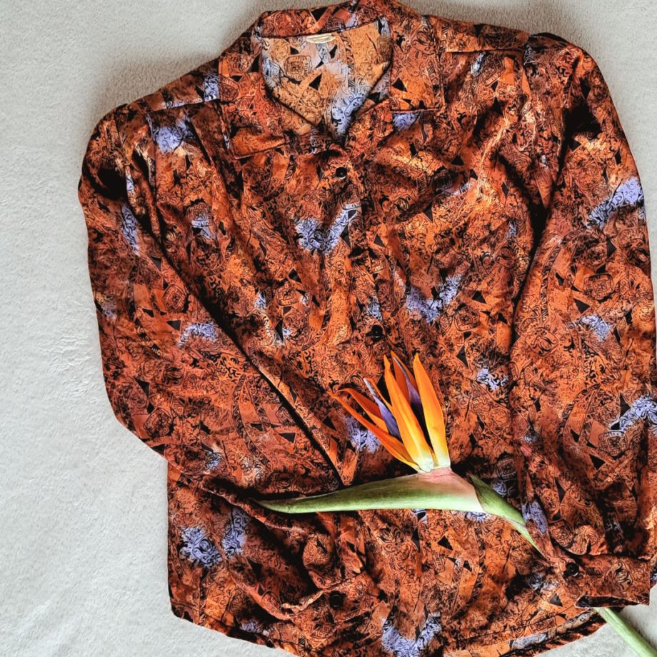 Vintage blouse bird of paradise | M - Afbeelding 3
