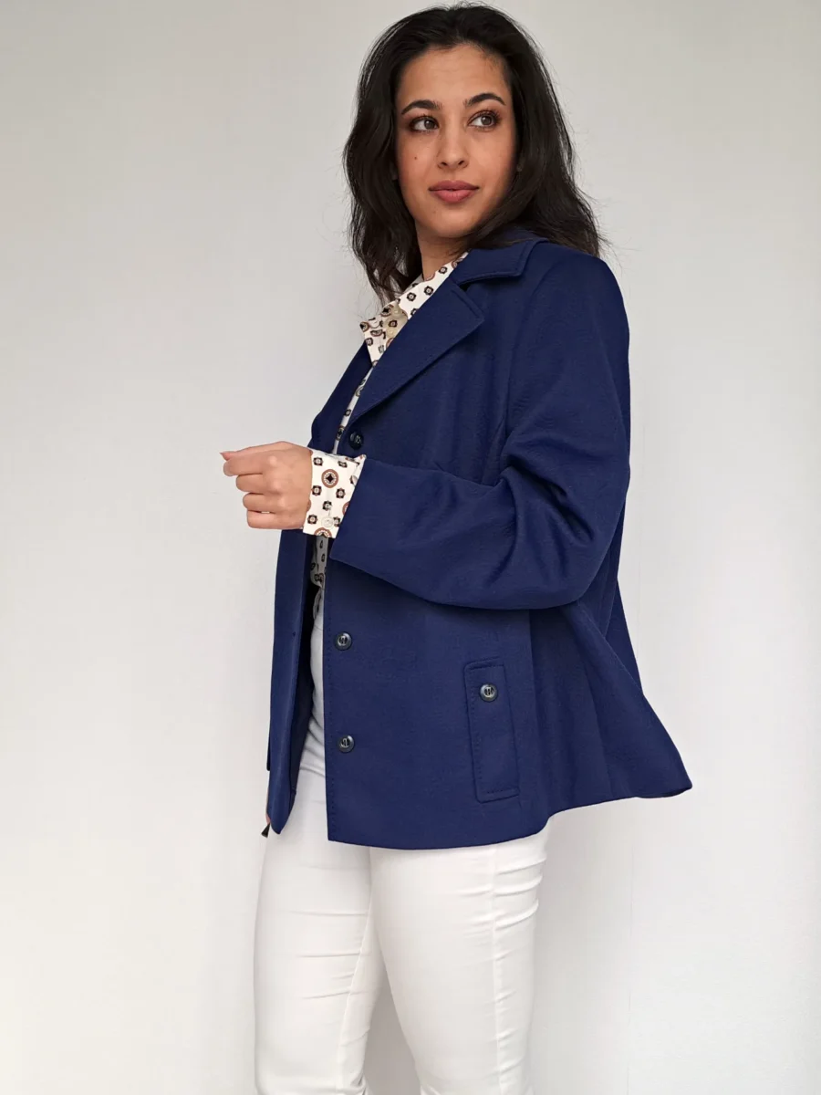 donkerblauwe vintage blazer