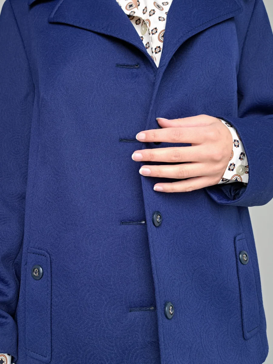 donkerblauwe vintage blazer