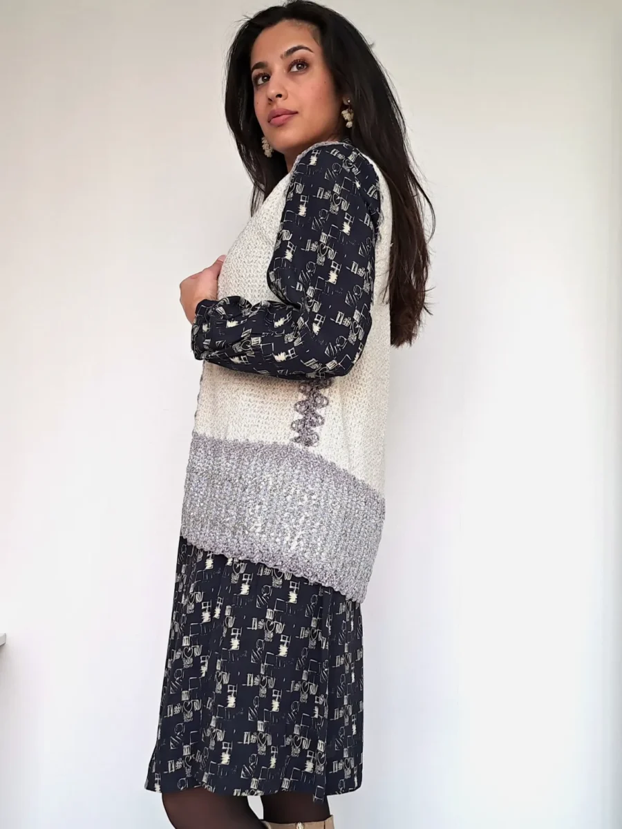 gebreid vintage gilet met glitter
