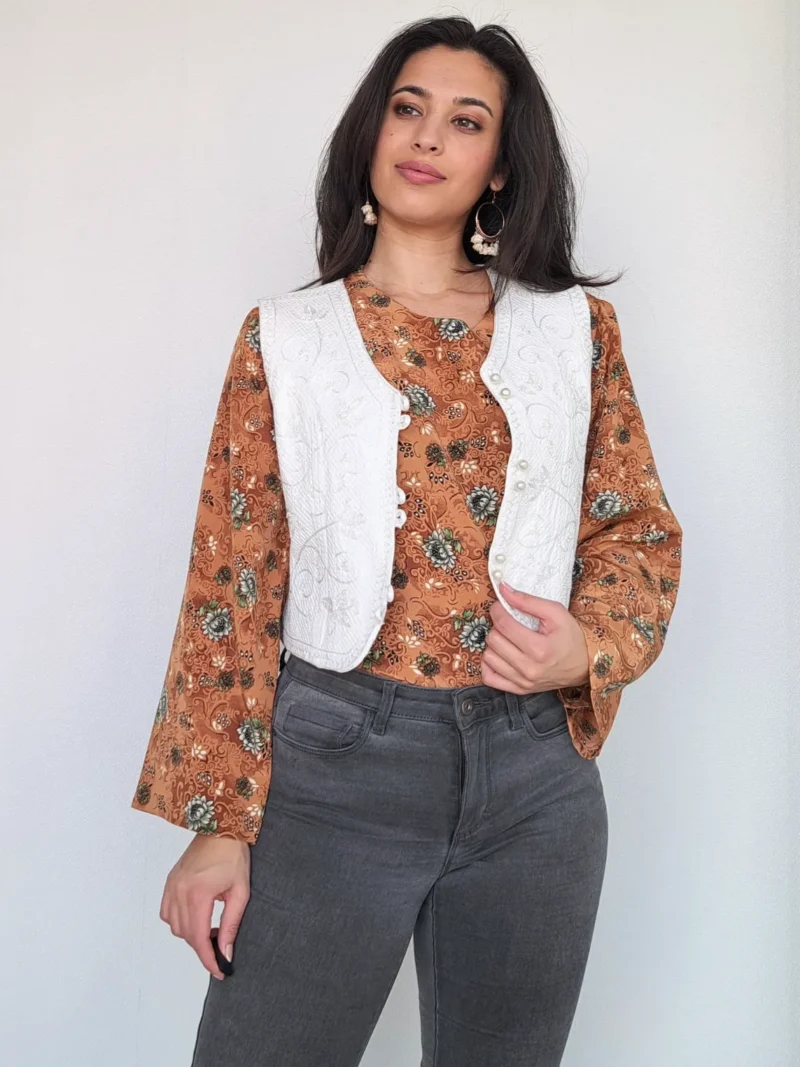 wit vintage gilet