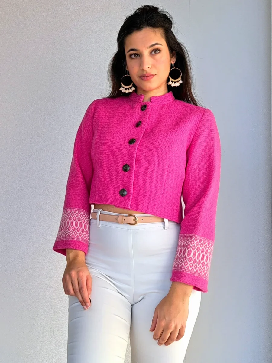 roze gebreid vintage jasje