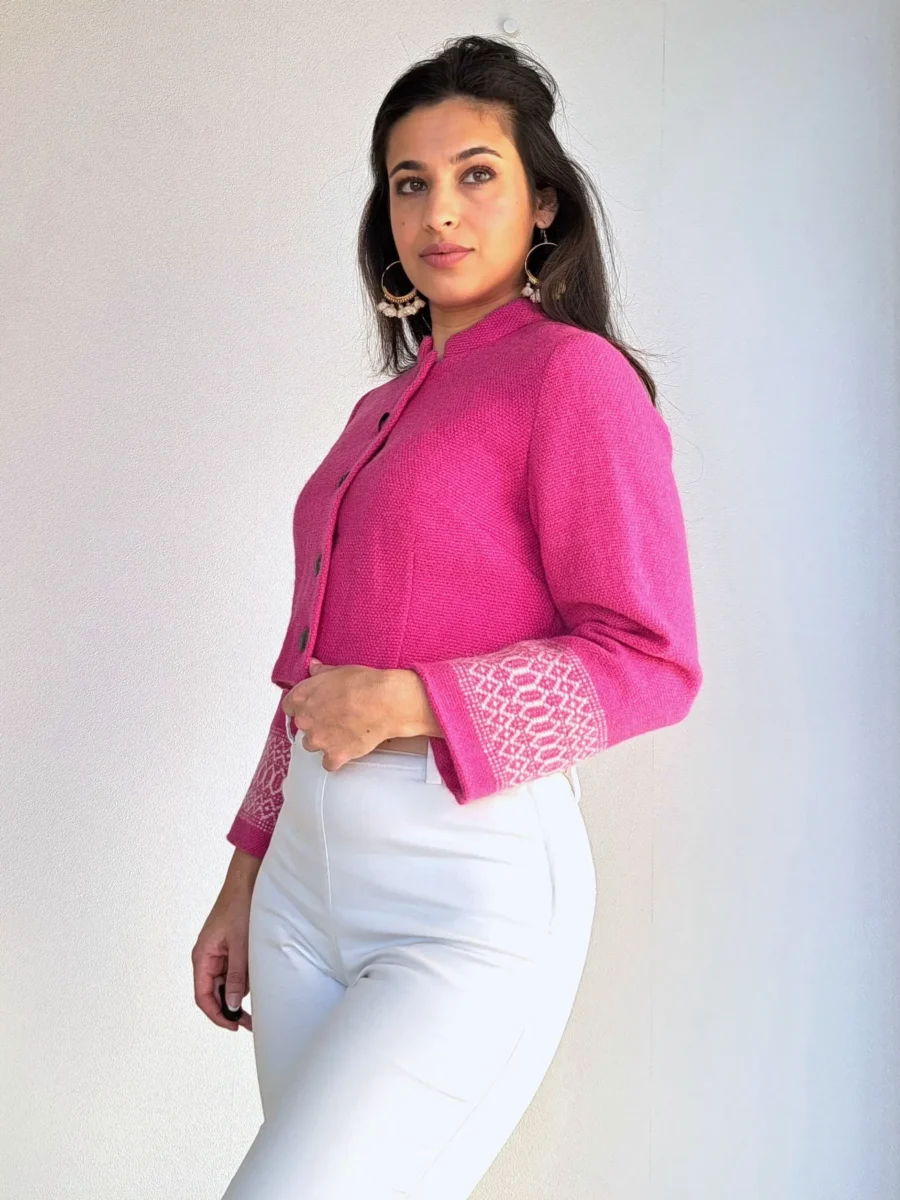 roze gebreid vintage jasje