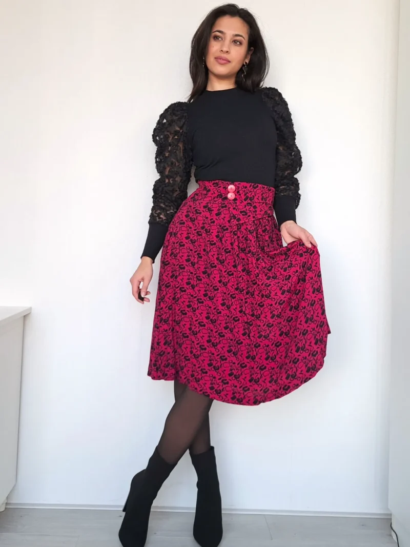 donkerroze vintage rok