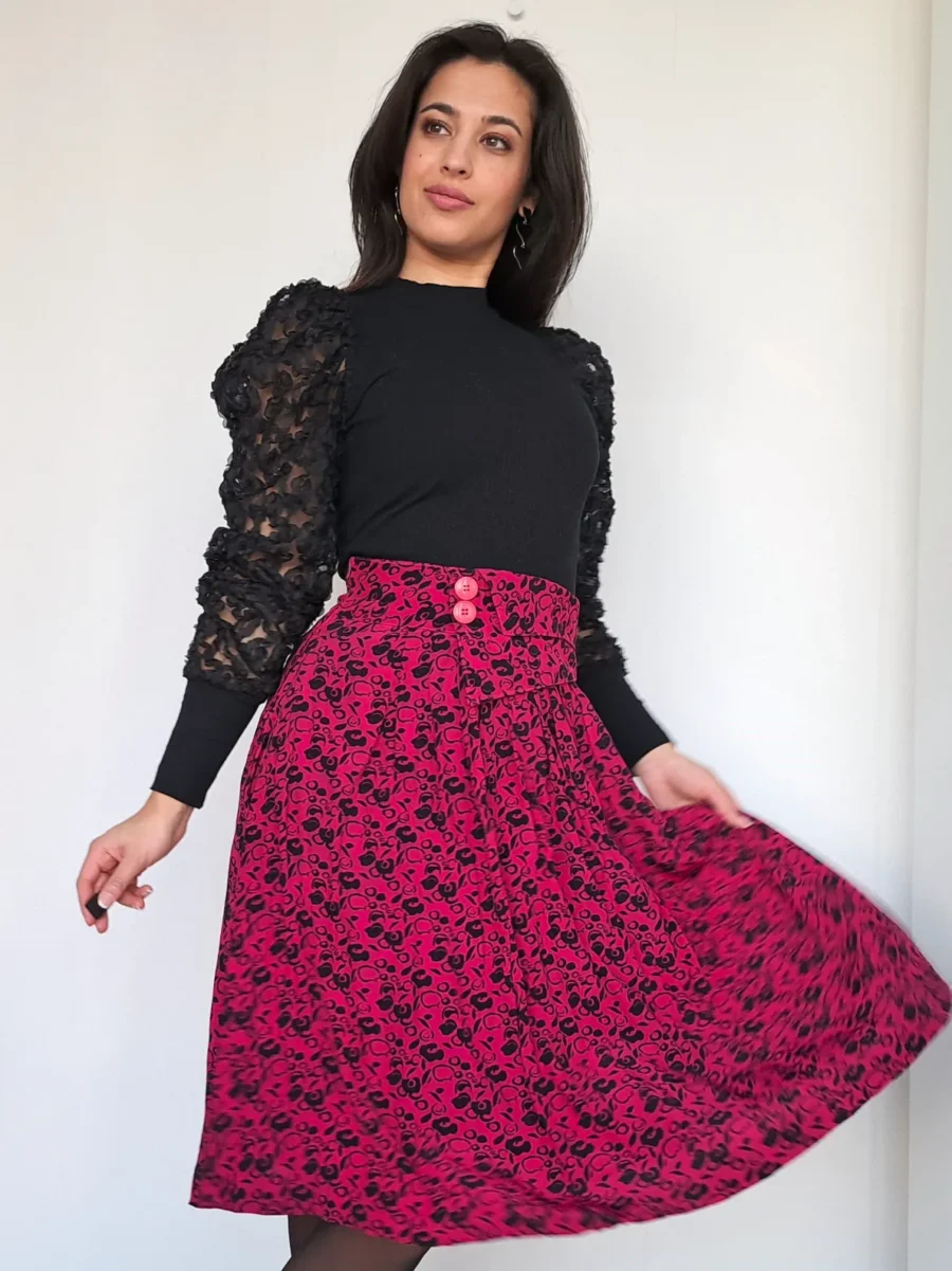 donkerroze vintage rok
