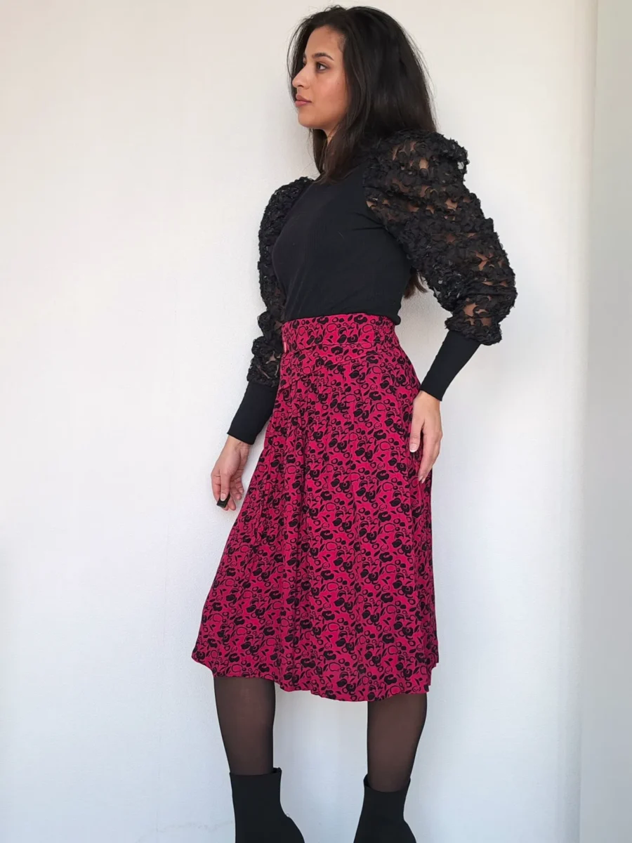 donkerroze vintage rok