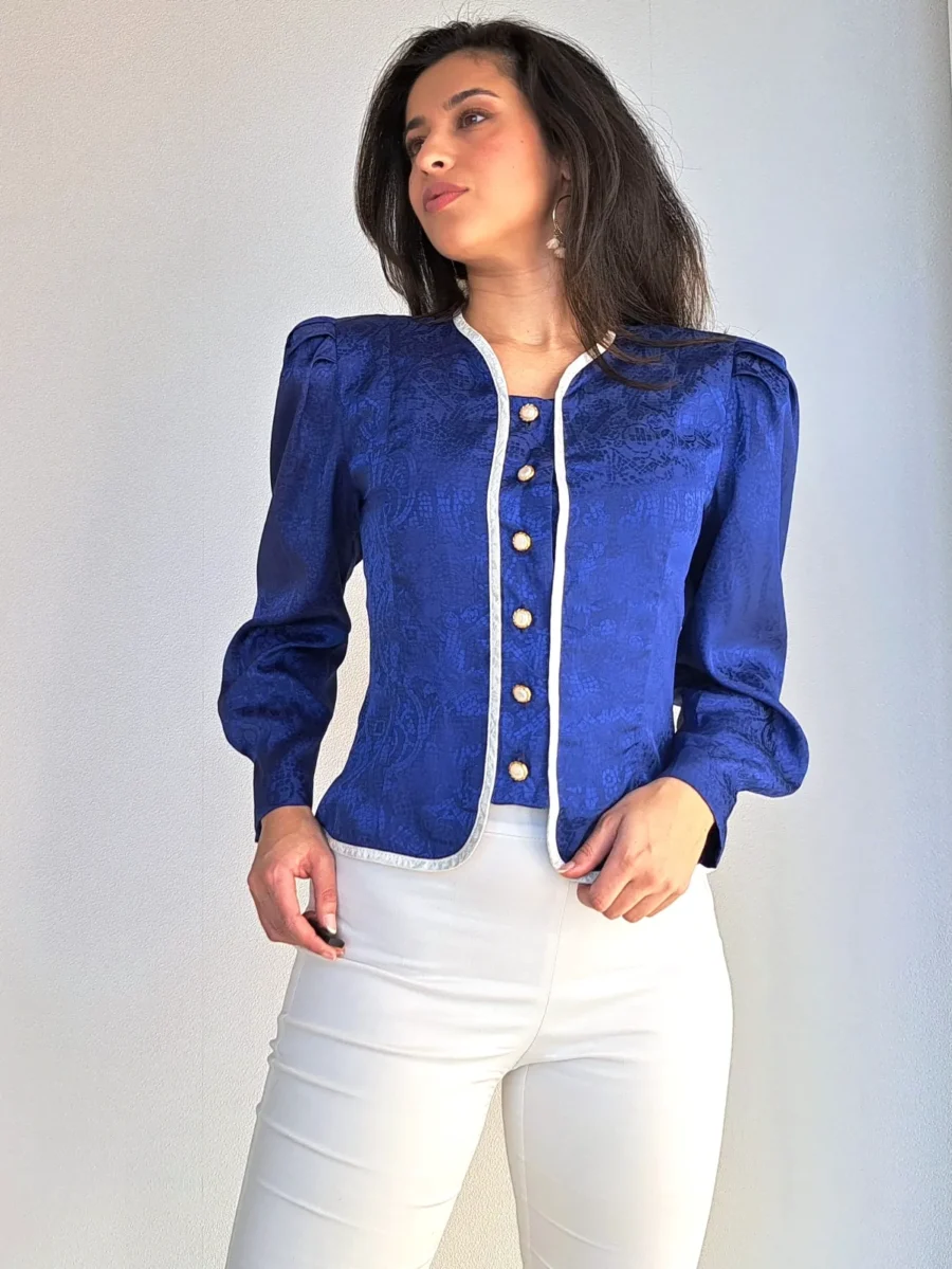donkerblauwe vintage top