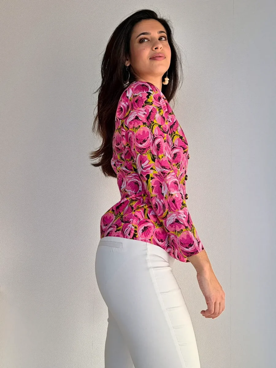 vintage top met rozen