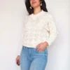 gehaakte witte vintage trui