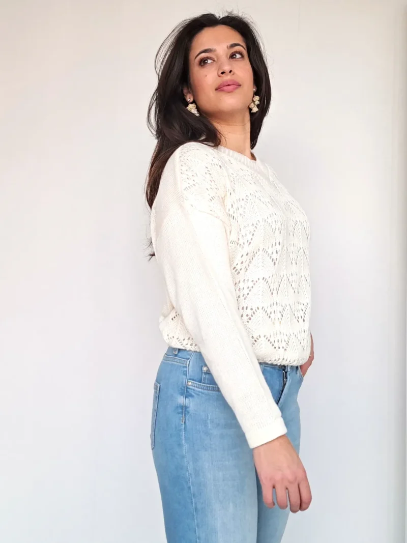 gehaakte witte vintage trui