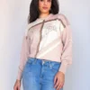 roze vintage trui met bloem