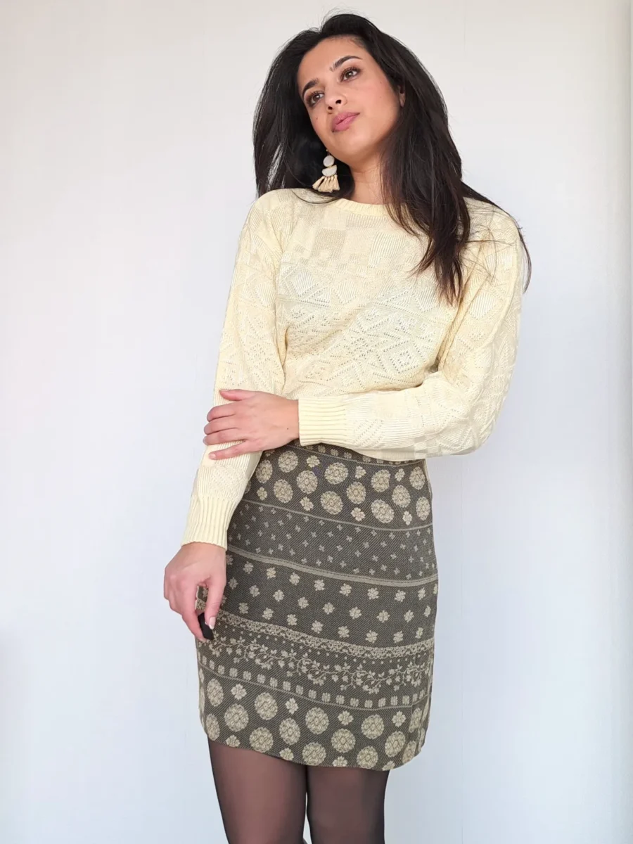gele vintage trui