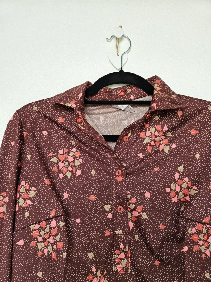Vintage blouse 70s pearl red | M - Afbeelding 5