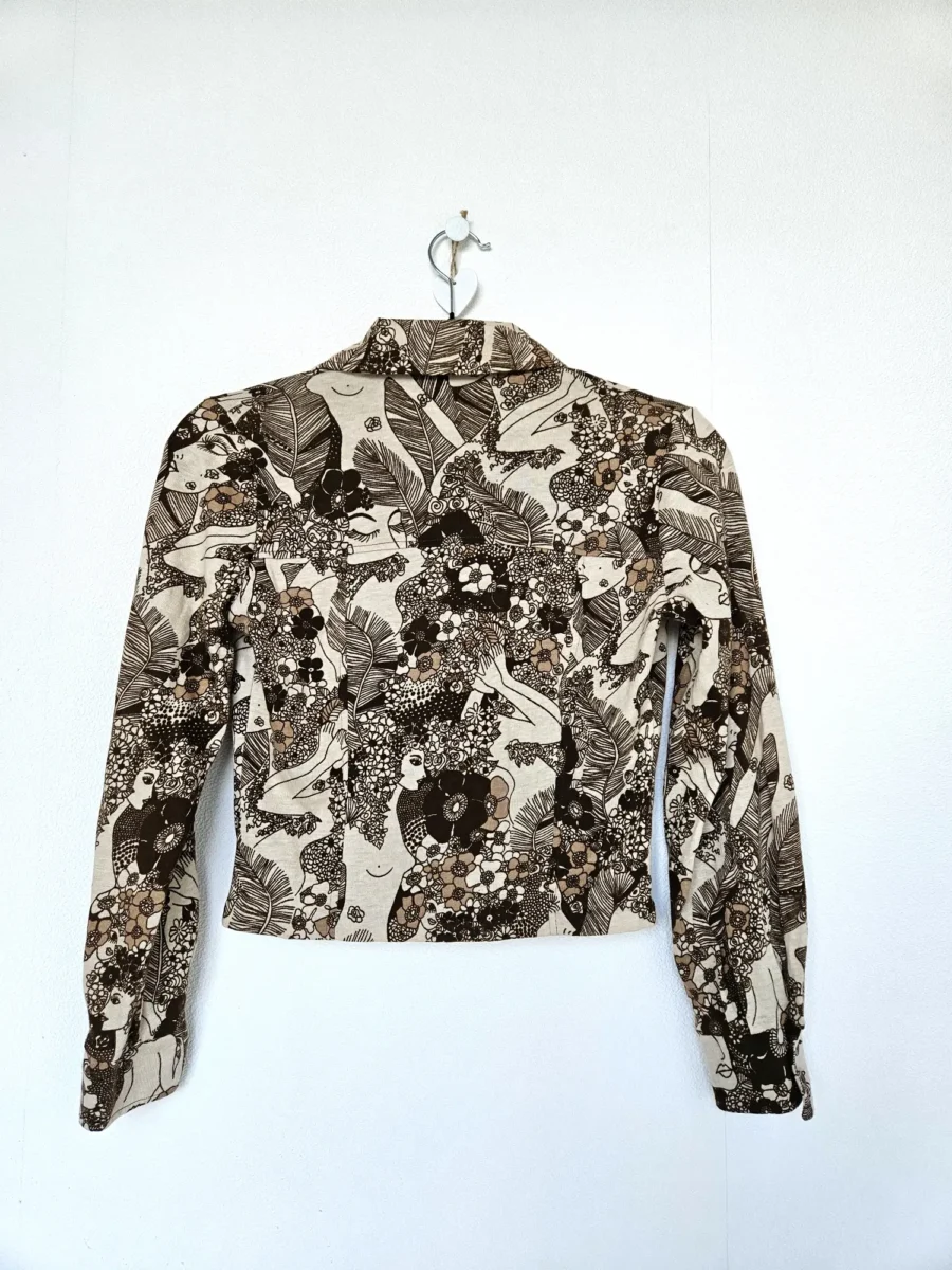 Vintage 70s bruine top | XS - Afbeelding 5