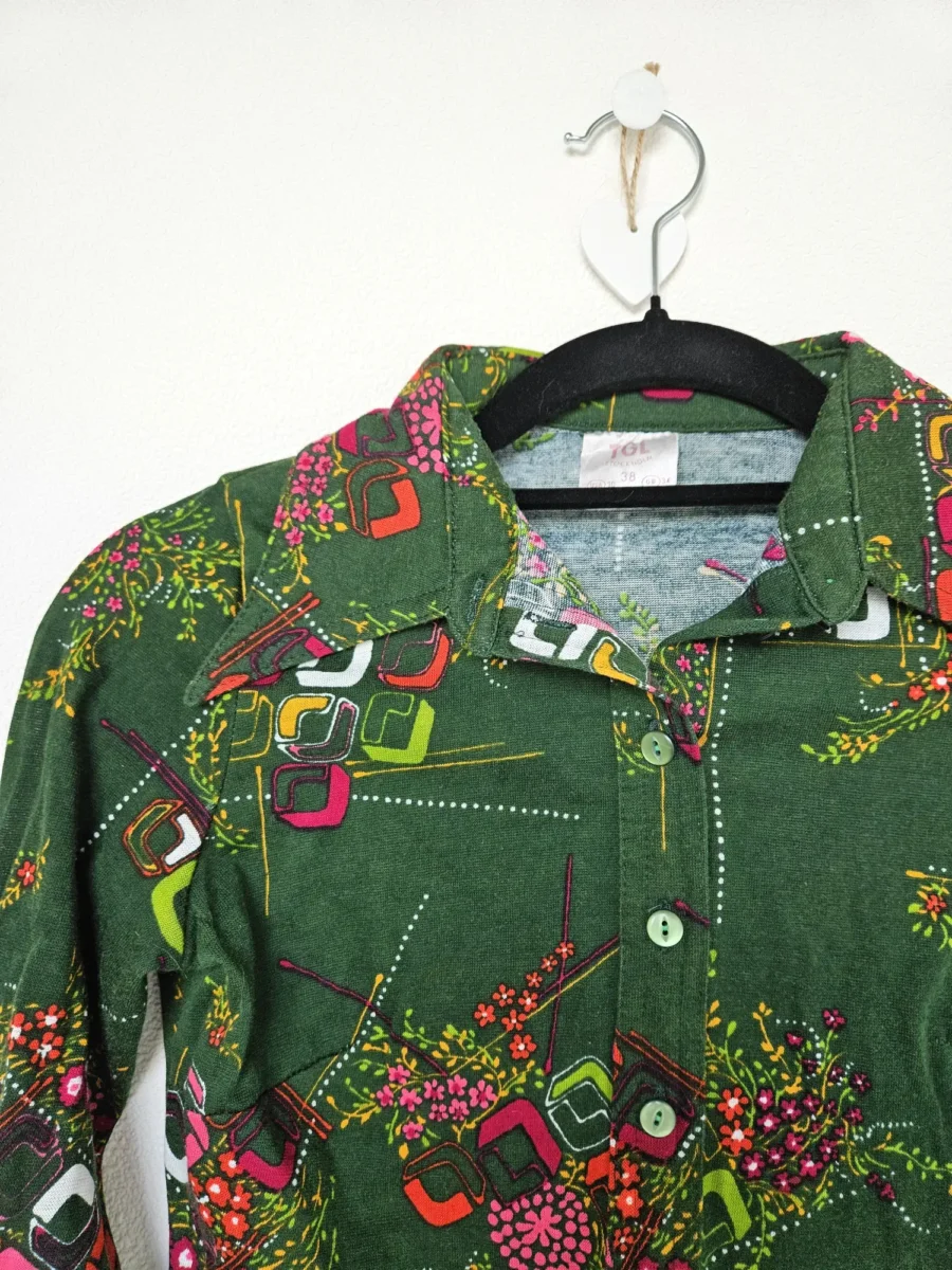Vintage 70s donkergroene top | XS - Afbeelding 6