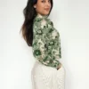 Vintage top 70s green graphics | XS - Afbeelding 2