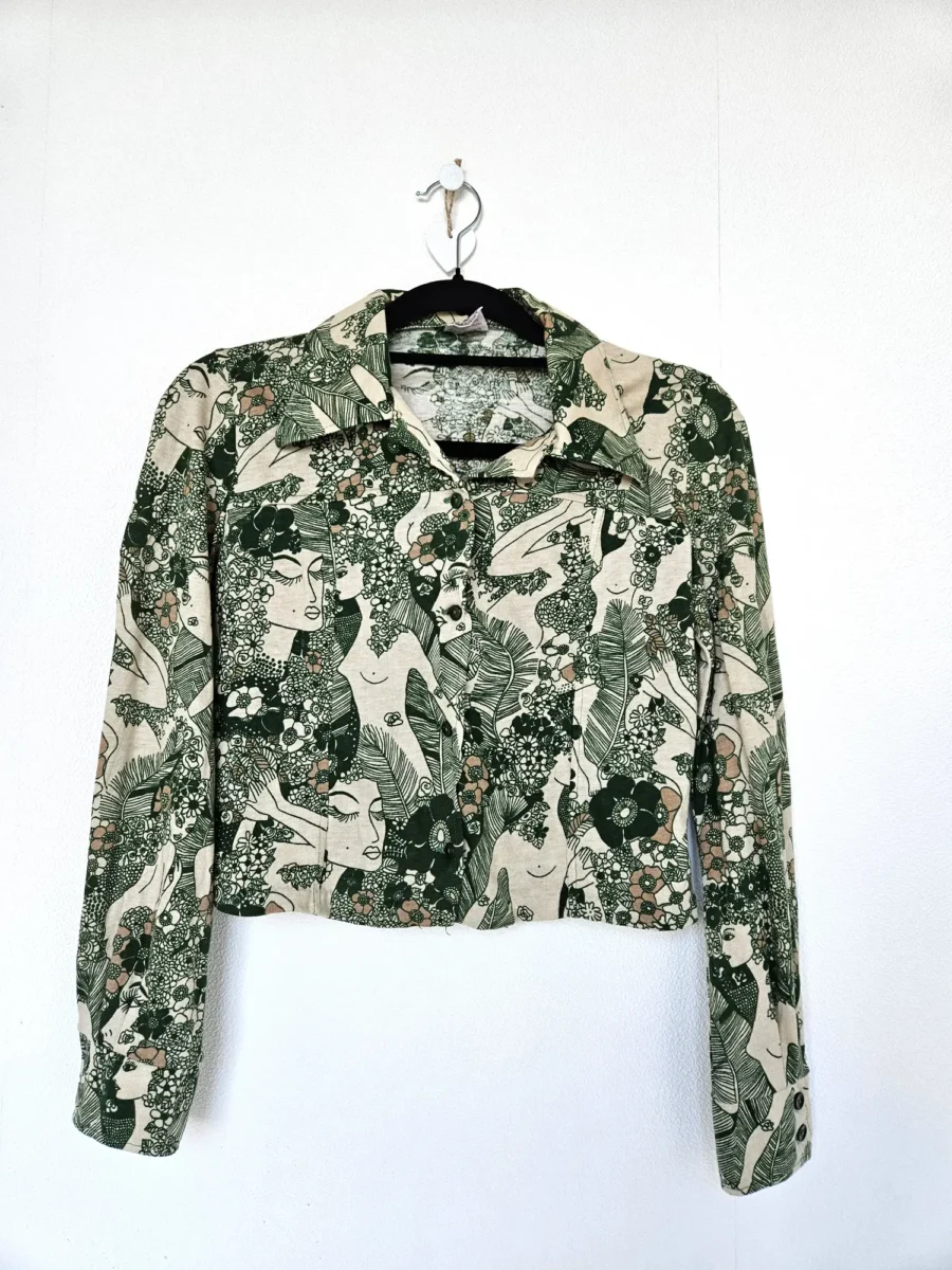 Vintage 70s groene top | XS - Afbeelding 4