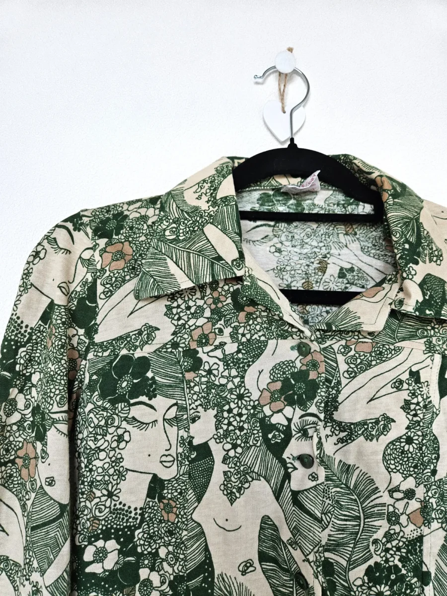 Vintage 70s groene top | XS - Afbeelding 6