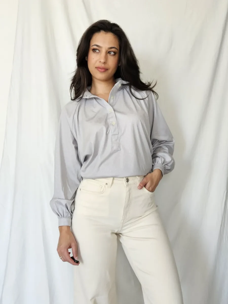 Pastel paarse 70s blouse | M