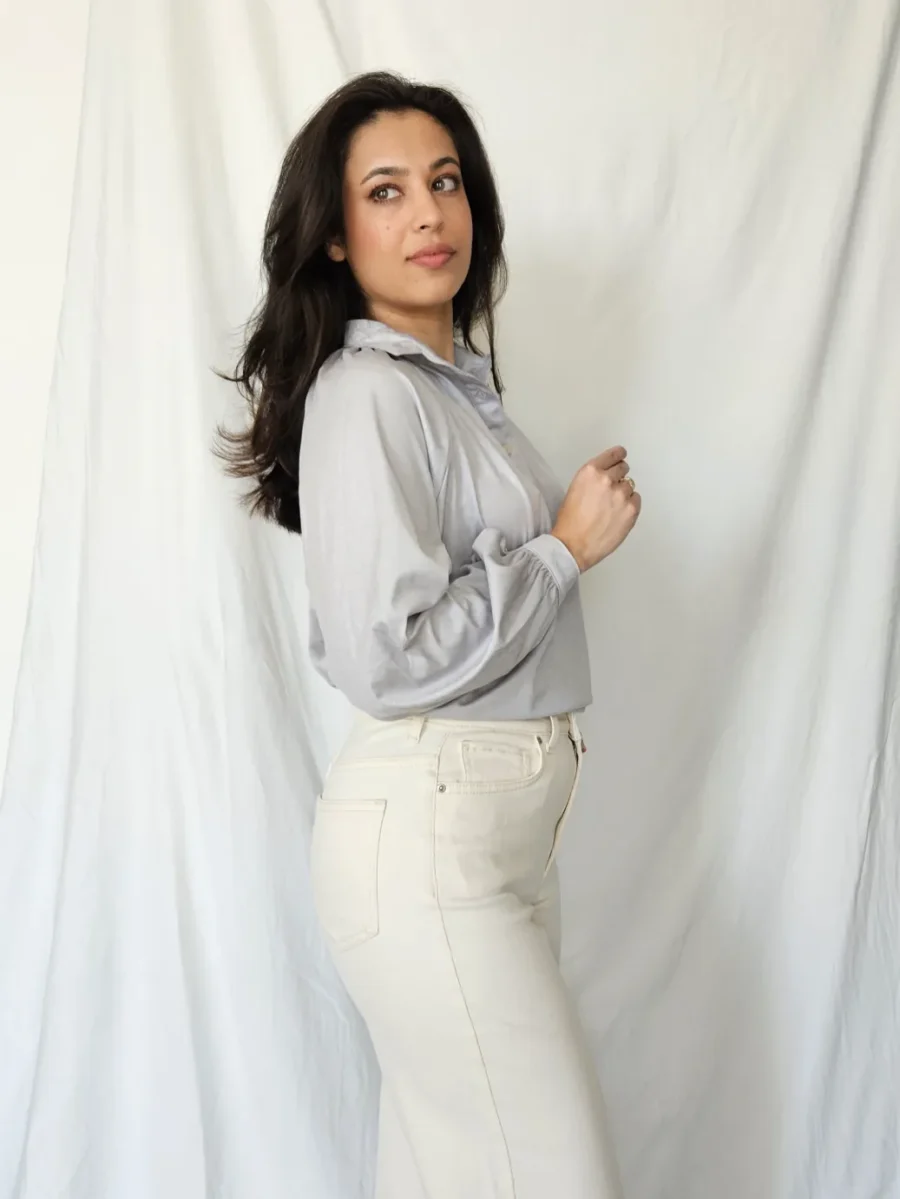 Pastel paarse 70s blouse | M - Afbeelding 2