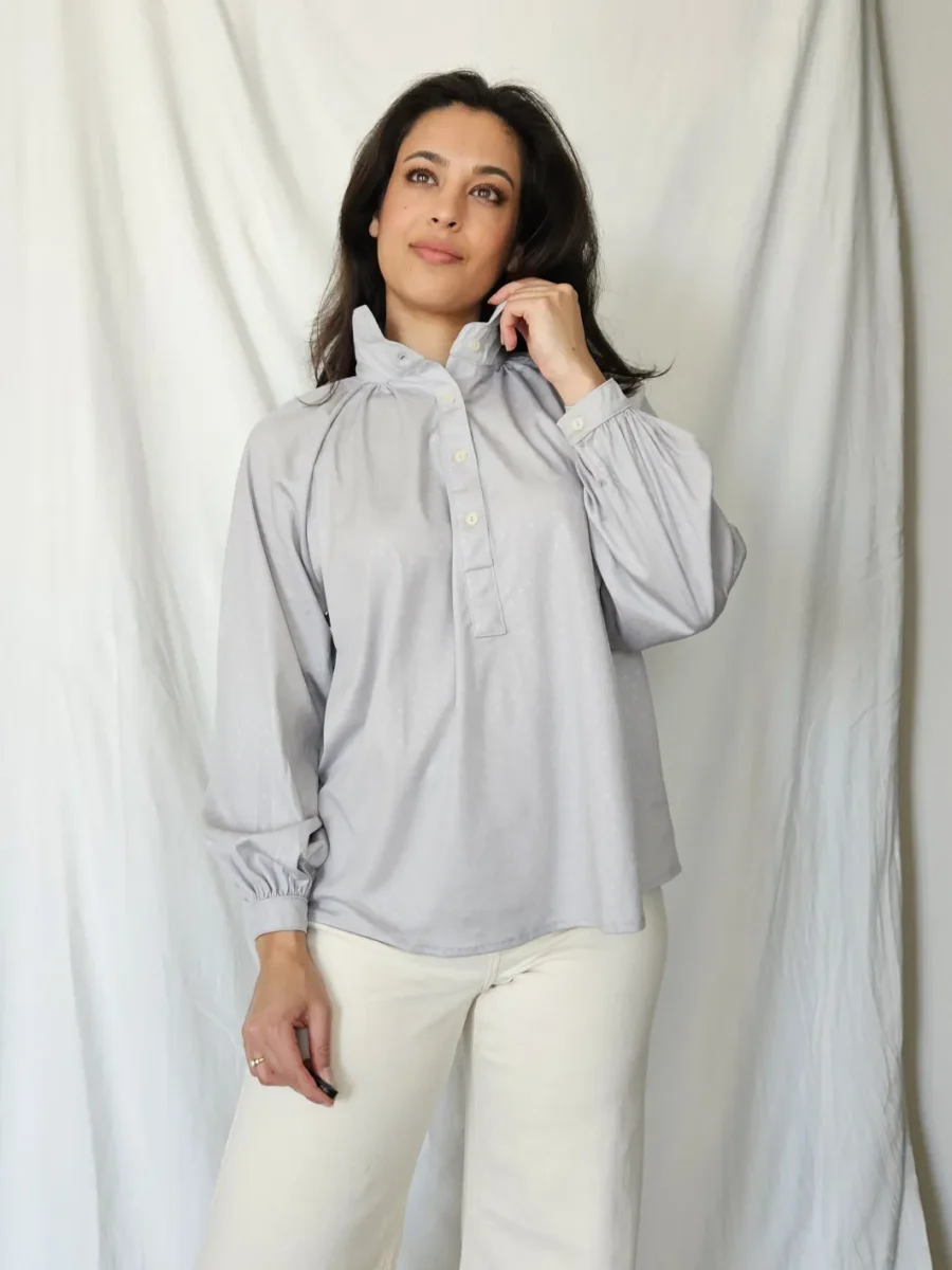 Pastel paarse 70s blouse | M - Afbeelding 3