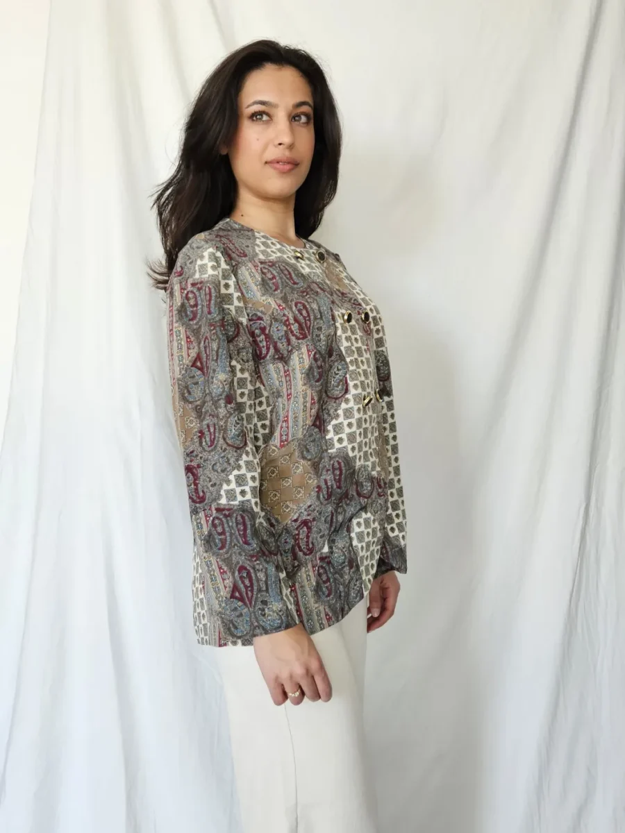Vintage blouse met bijzondere prints | L - Afbeelding 3