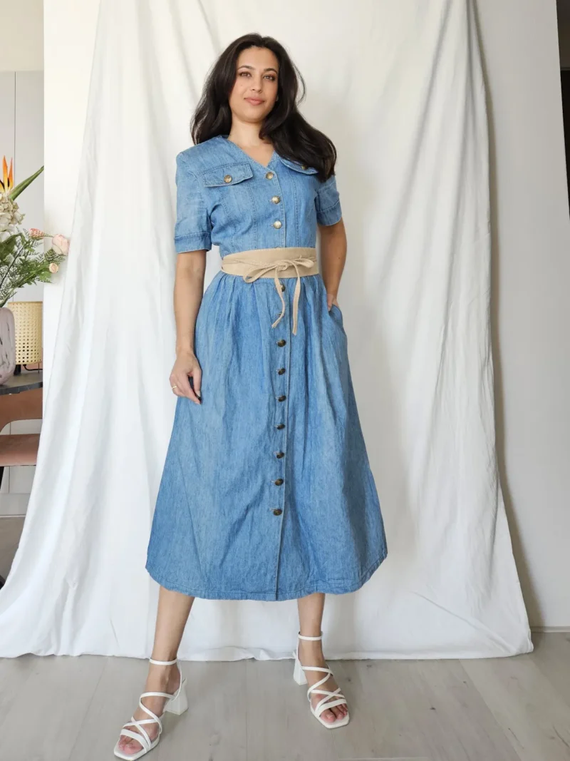 Betty Barclay vintage denim jurk | M - Afbeelding 4