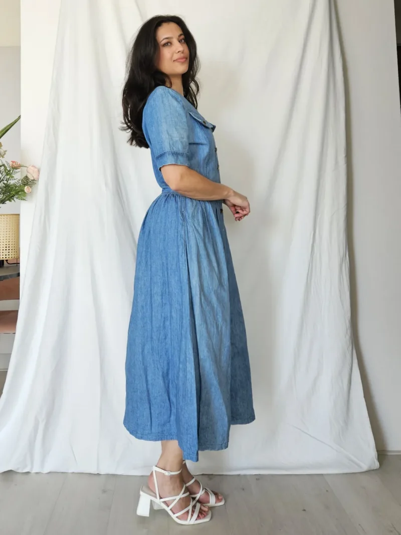 Betty Barclay vintage denim jurk | M - Afbeelding 3