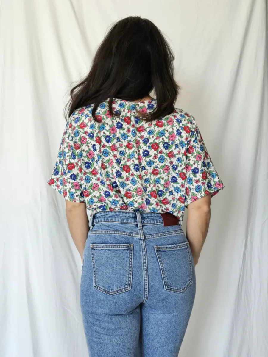 Vintage top met rozen | L - Afbeelding 3