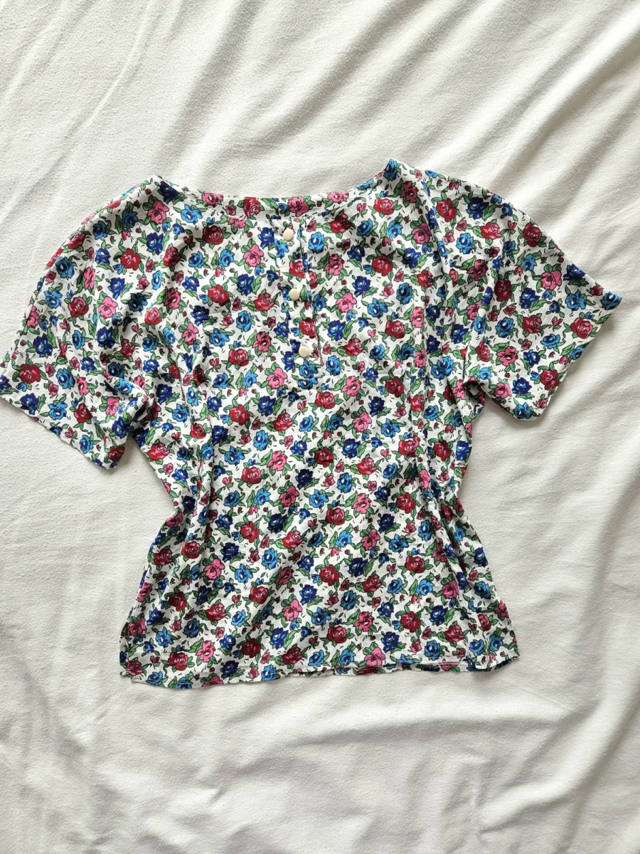Vintage top met rozen | L - Afbeelding 5