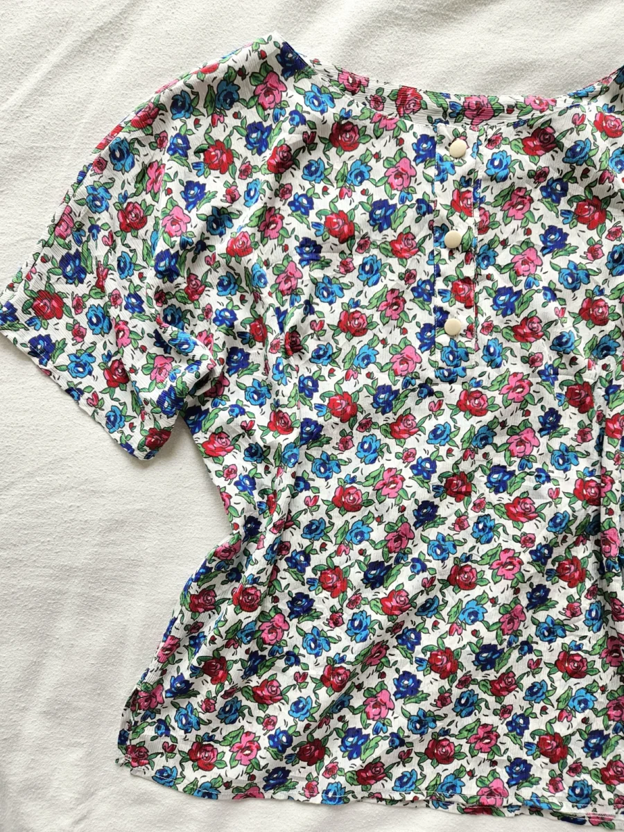 Vintage top met rozen | L - Afbeelding 6
