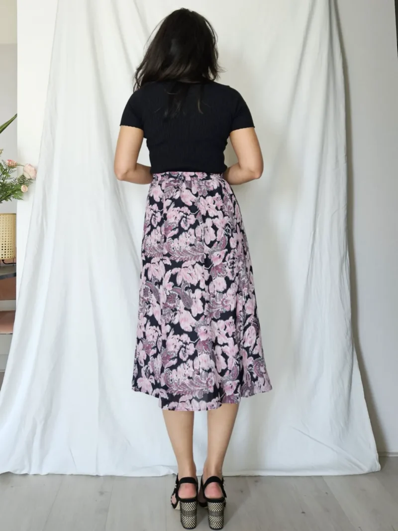 Zwierige vintage rok met paarse print | S - Afbeelding 3