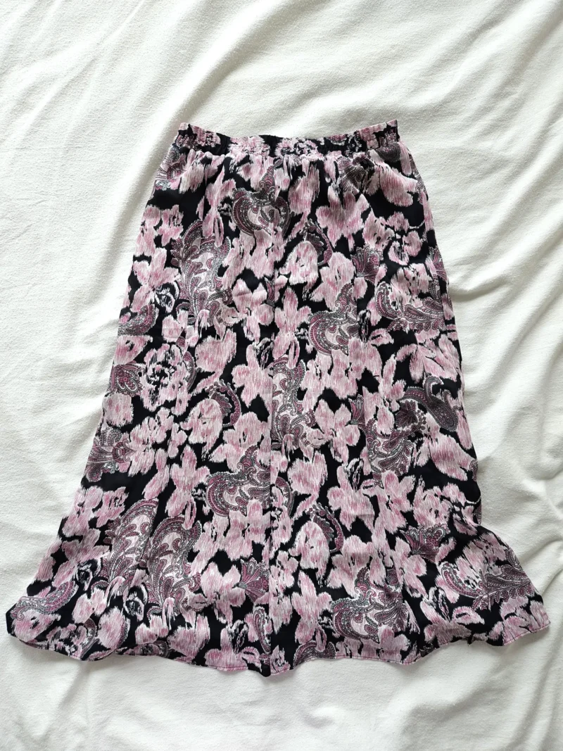 Zwierige vintage rok met paarse print | S - Afbeelding 5