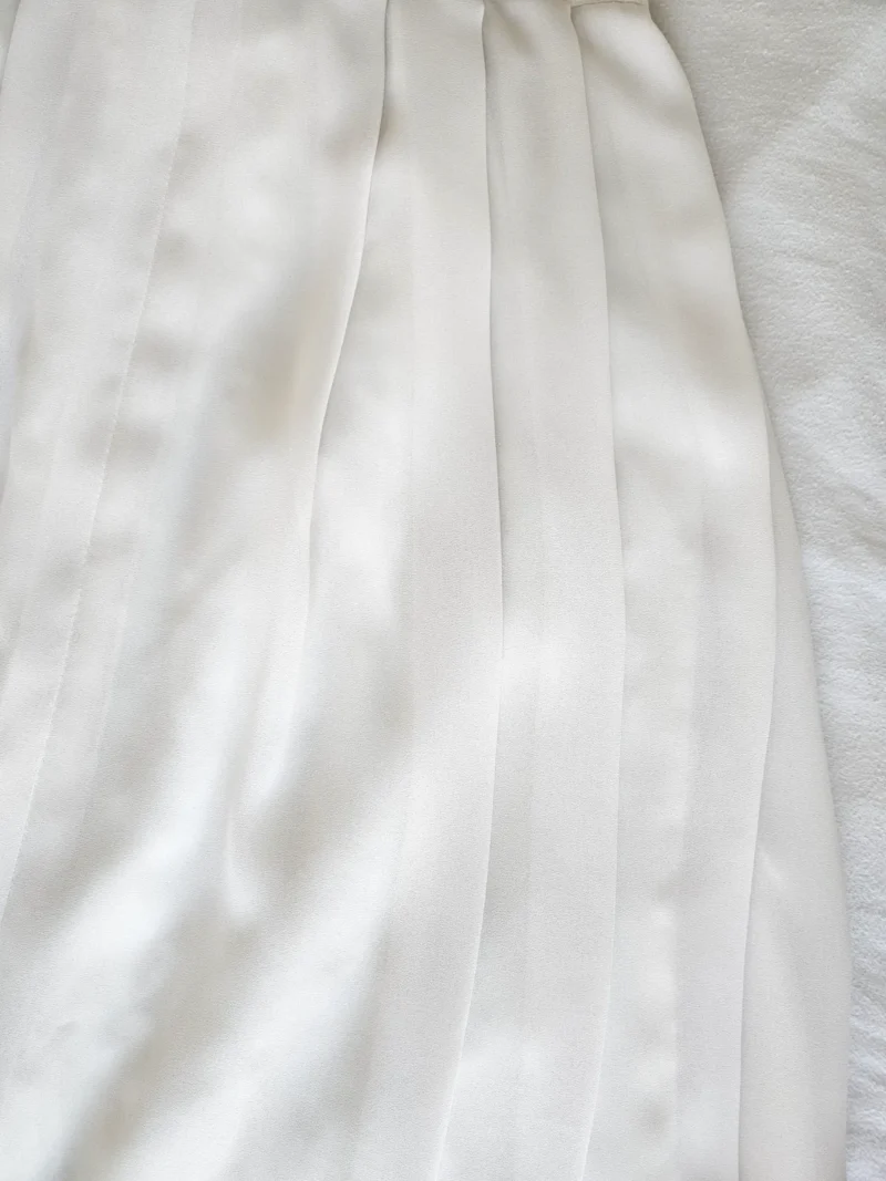 Chique witte vintage plooirok | XL - Afbeelding 3