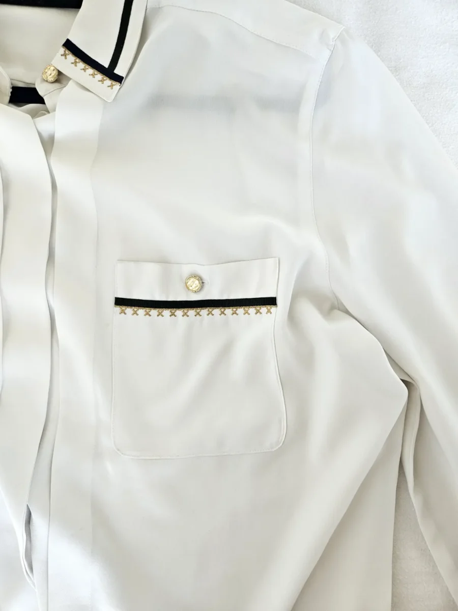 Elegante witte vintage blouse | XXL - Afbeelding 5