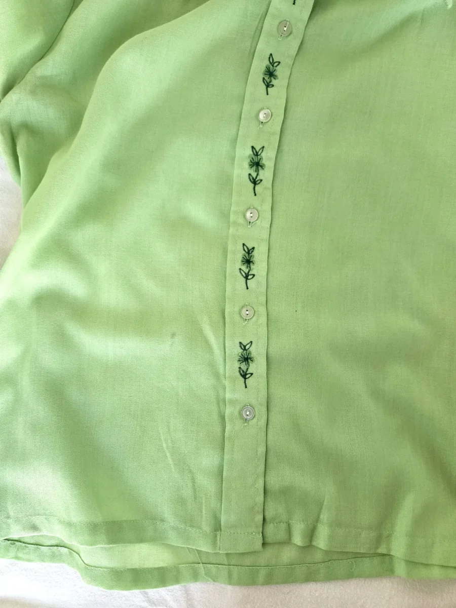 Lichtgroene vintage blouse | M - Afbeelding 5