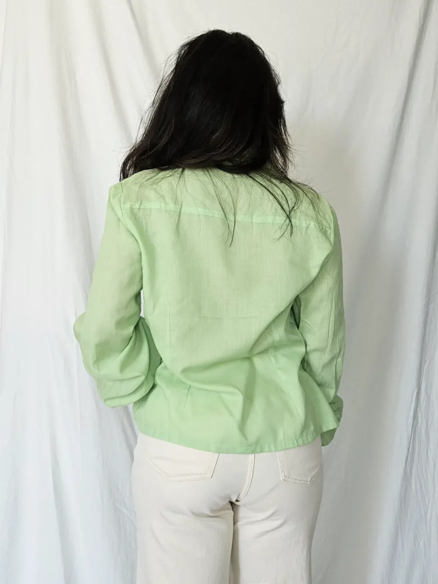 Lichtgroene vintage blouse | M - Afbeelding 3