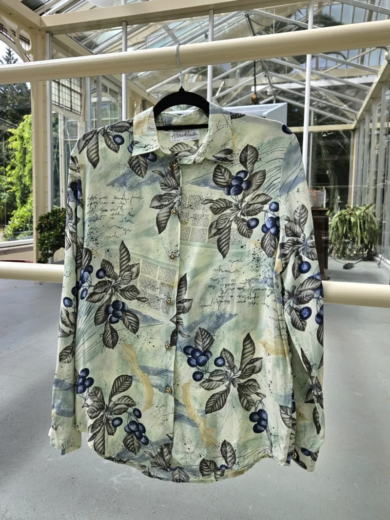 Viscose lichtgroene vintage blouse  | L - Afbeelding 4