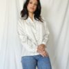 Witte silky vintage blouse | M