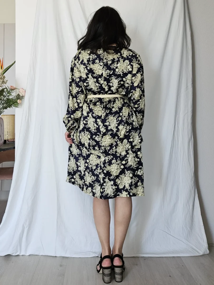Donkerblauw met gouden vintage jurk | XXL - Afbeelding 3