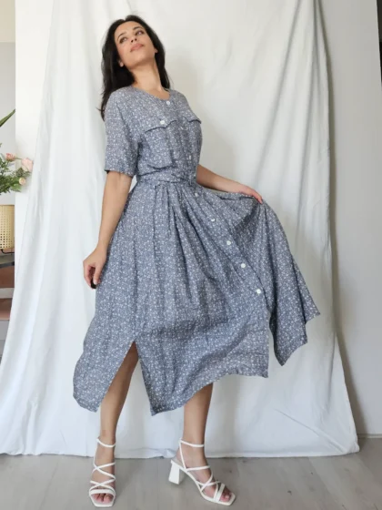 Zwierige 100% zijden vintage jurk | M