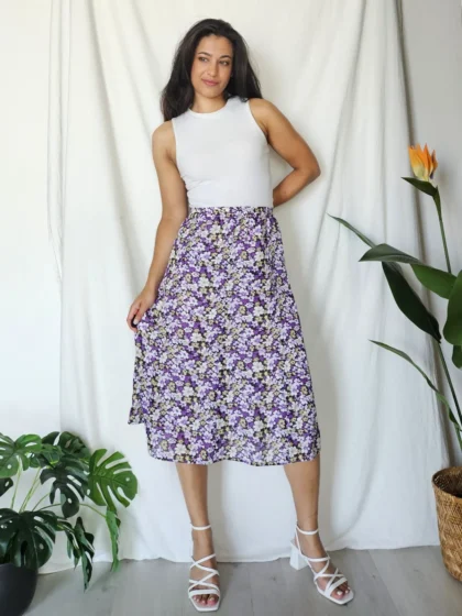 Vintage rok bezaaid met bloemen | XXL